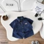 Bộ jeans cộc bé trai, bộ bò phong cách Hàn Quốc cá tính cho bé Bernie
