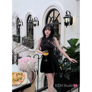 [ẢNH THẬT] VÁY LỤA CỔ YẾM DÁNG NGẮN VLCYDN