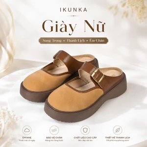 IKUNKA Giày Mary Jane Đế Bệt Vintage, Giày Búp Bê Quai Ngang, Giày Nữ Đi Học Style Hàn Quốc