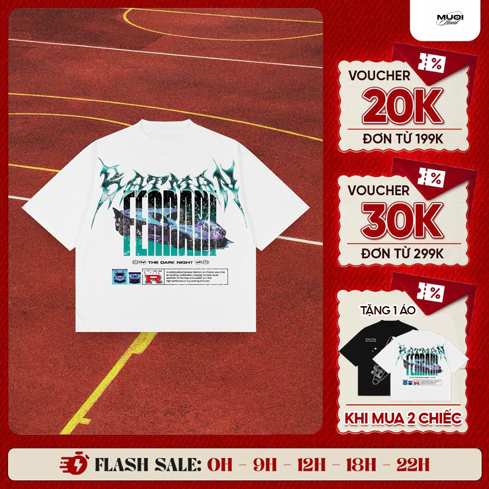 Áo Thun Form Big Boxy Cotton 100% - 250gsm - "Ferrari dark night" - Local Brand MUOIHAND