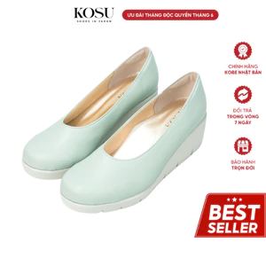 Giày da nữ đế xuồng KOSU, giày công sở nữ cao 5,5cm siêu nhẹ, chống trơn trượt K-21600 made in Japan