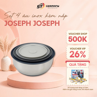 HCm Set 4 Âu Inox Joseph Joseph 95025 Kèm Nắp Chất Liệu Inox Cao Cấp Không Mùi Thiết Kế Tiện Lợi GermanySnT 390040