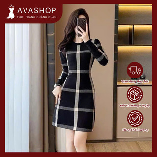 Đầm Len Kẻ Sọc Giản Dị Lịch Sự Ôm Dáng AL99