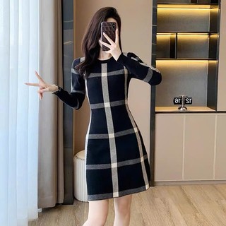 Đầm Len Kẻ Sọc Giản Dị Lịch Sự Ôm Dáng AL99
