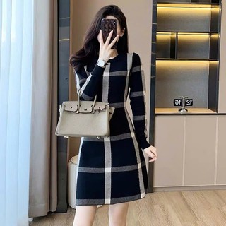 Đầm Len Kẻ Sọc Giản Dị Lịch Sự Ôm Dáng AL99