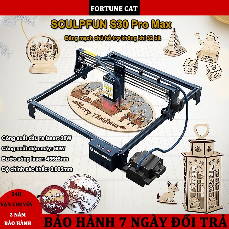 BH 2 năm-Máy khắc laser mini SCULPFUN S30 Pro Max,có thể hoạt động ...