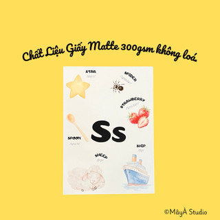 Flashcard Học Liệu Bảng Chữ Cái Tiếng Anh Size A6 Giấy Matte không loá kèm Nam Châm Tiện lợi đồ chơi cho bé