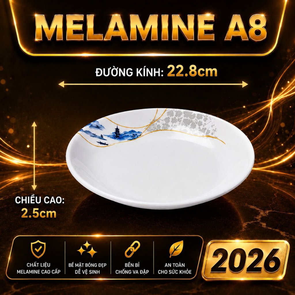 ĐĨA  A09 MELAMINE A8 CAO CẤP – PHONG CÁCH PHƯƠNG ĐÔNG SANG TRỌNG