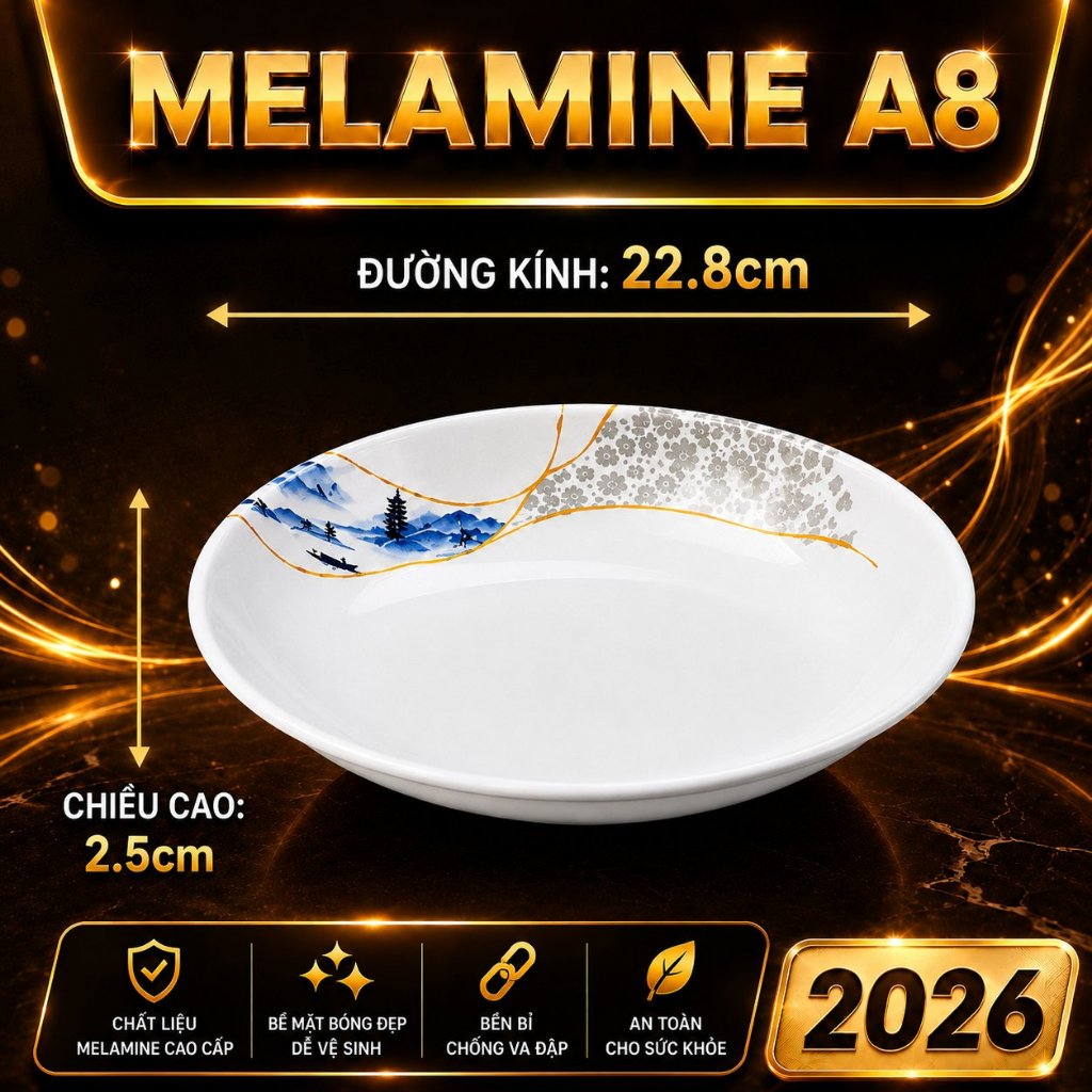 ĐĨA  B037-9  MELAMINE A8 CAO CẤP – PHONG CÁCH PHƯƠNG ĐÔNG SANG TRỌNG