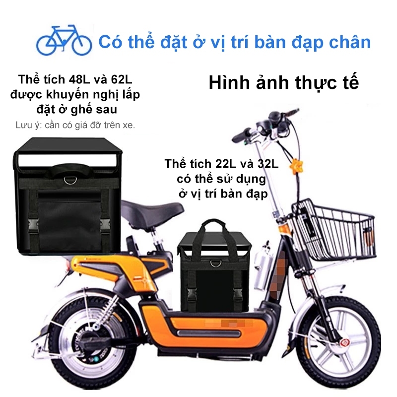 Túi Giữ Nhiệt Giao Hàng dùng cho shipper Túi giao hàng 22L 32L 48L 62L (Tặng Kèm Dây Đeo Vai)