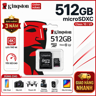 Thẻ nhớ thẻ nhớ Kingston Micro SD 1TB 512GB Class 10 100MB / s 32GB / 64GB / 128GB/256GB Thẻ TF cho máy bay không người