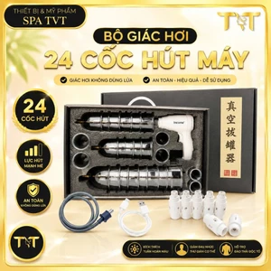 Bộ Giác Hơi 24 Cốc Hút Máy, Giác Hơi Chân Không Không Dùng Lửa, Cạo Gió Dưỡng Sinh, Massage Thải Độc