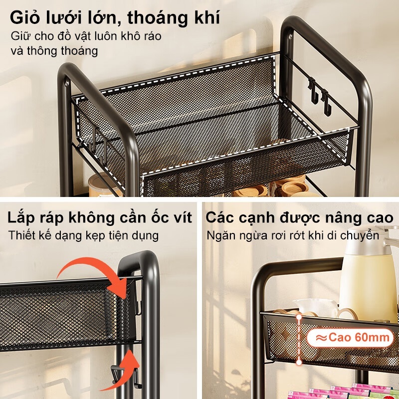 Xe đẩy Spa thép cacbon Xe đẩy có thể xoay 360 độ Xệ đựng đồ đa năng khả năng chịu tải mạnh mẽ