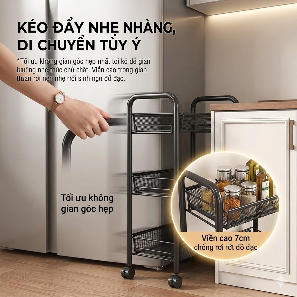 Xe đẩy Spa thép cacbon Xe đẩy có thể xoay 360 độ Xệ đựng đồ đa năng khả năng chịu tải mạnh mẽ