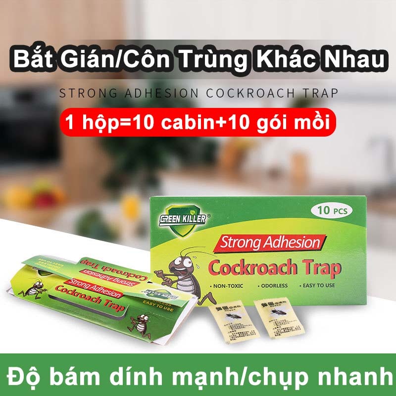 Bẫy diệt gián trong nhà - Có mồi, keo dính chắc - Diệt sạch ổ gián - An toàn gia đình - Cubi