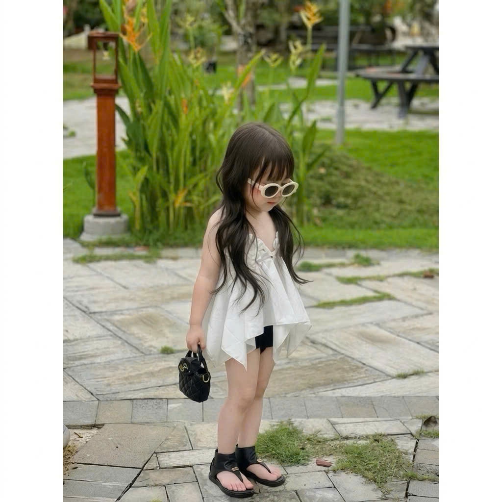 (Bon Kids) Set 2 Dây + Quần Sort Phong Cách Mạnh Mẽ Cá Tính Cho Bé Gái