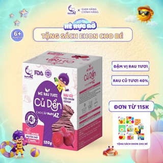 Mì Ăn Dặm Củ Dền Cao Cấp NutriAZ Rau Tươi Cho Bé Ăn Dặm Từ 6 Tháng Bổ Sung Vitamin Và Chất Xơ, 120g