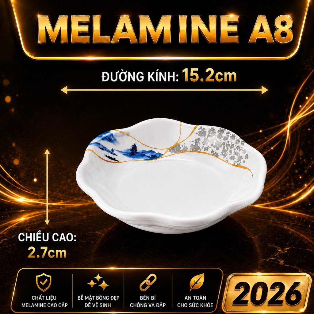 ĐĨA  313-6 MELAMINE A8 CAO CẤP – PHONG CÁCH PHƯƠNG ĐÔNG SANG TRỌNG