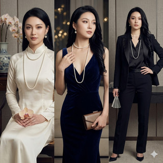 [ DAISYN ] N788 bộ dây chuyền hạt ngọc trai nhân tạo 2 sợi riêng lẻ 120cm hạt 4li bà 6li vòng cổ ngọc trai nhân tạo