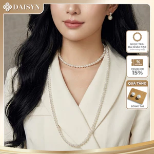 N788 bộ dây chuyền hạt ngọc trai nhân tạo 2 sợi riêng lẻ 120cm hạt 4li bà 6li vòng cổ ngọc trai nhân tạo