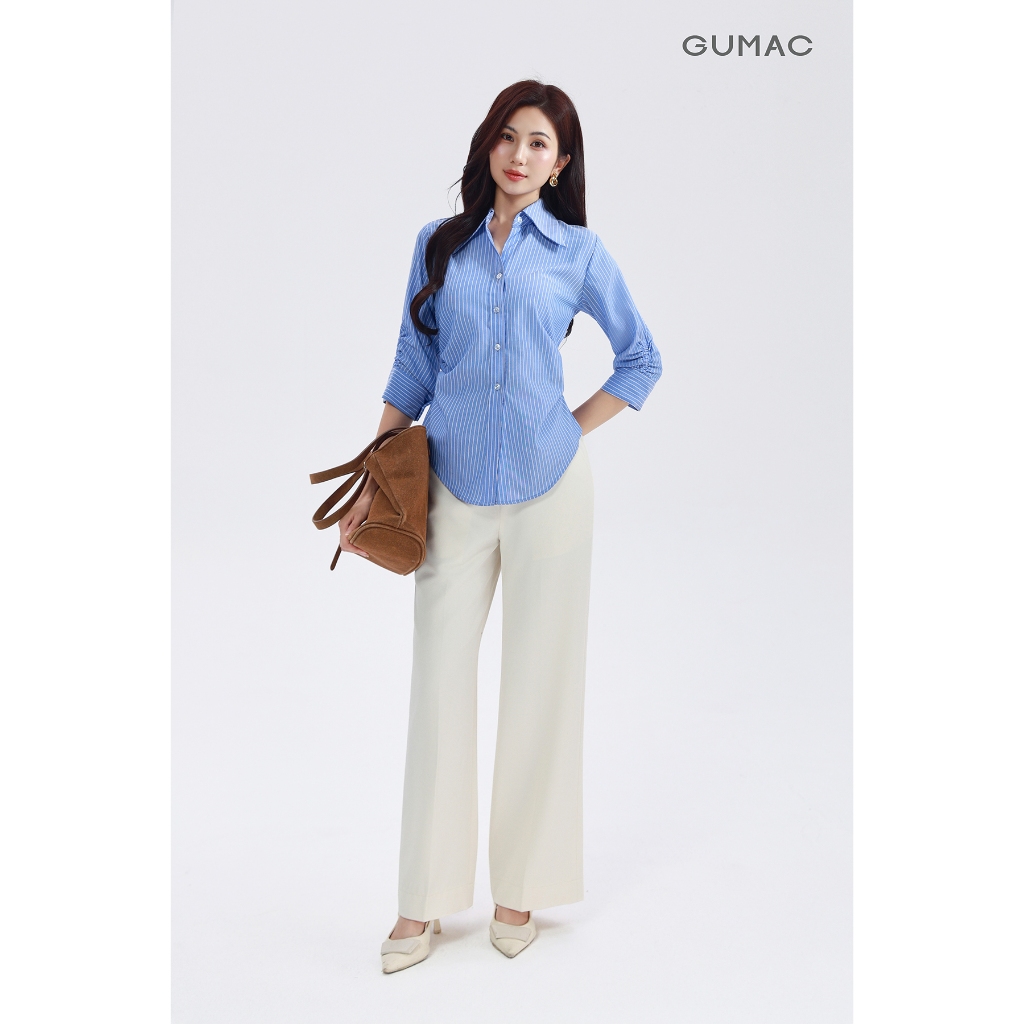 Quần Tây Nữ GUMAC Ống Suông Thanh Lịch Lưng Rời Hai Con Đỉa Chỉn Chu Hiện Đại QF11044