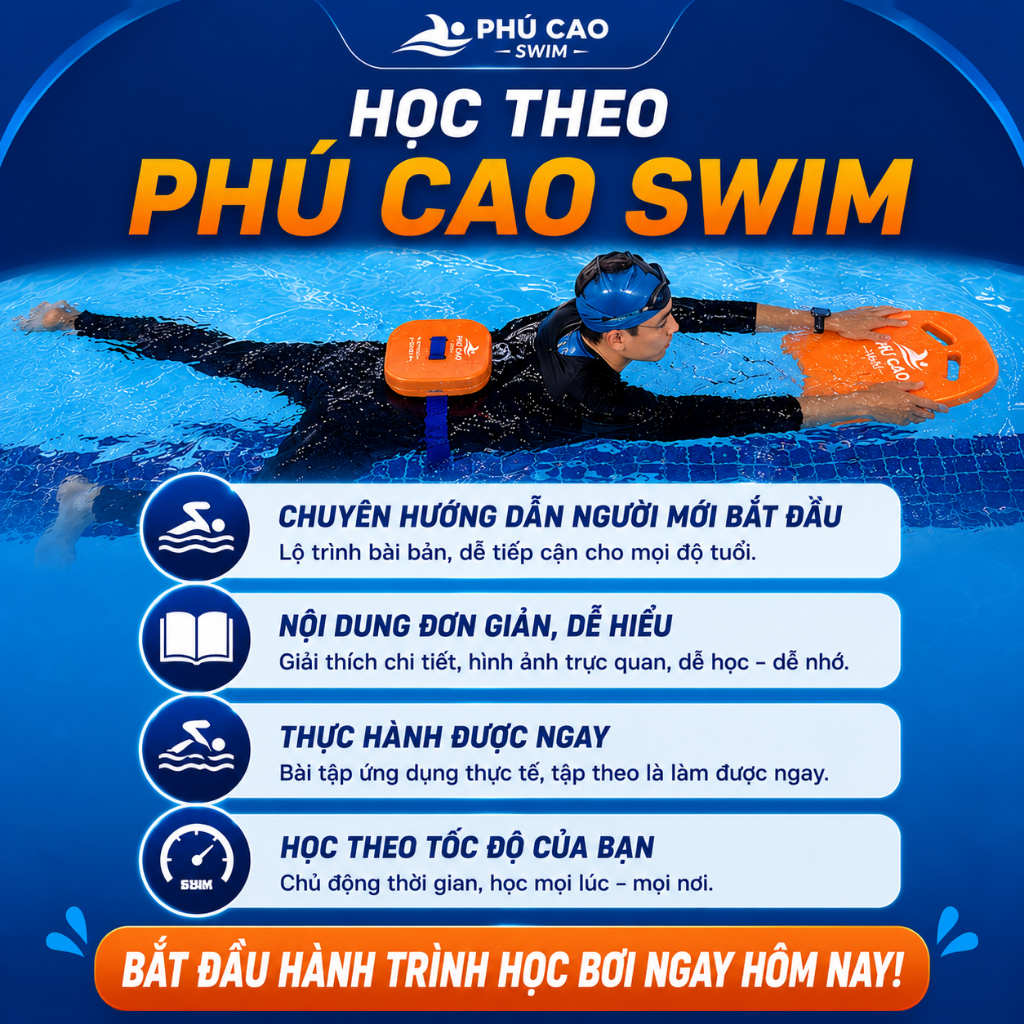Bộ Học Bơi Phú Cao – Dụng Cụ Tập Luyện Kèm Video Hướng Dẫn