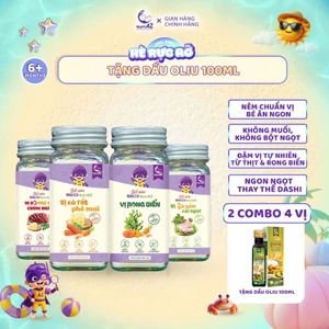 Combo 4 Hạt Nêm Cho Bé Ăn Dặm Nutriaz, Gia Vị Ăn Dặm Rau Củ An Toàn Cho Bé Từ 6 Tháng, Không Muối