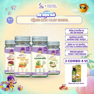 Combo 4 Hạt Nêm Cho Bé Ăn Dặm Nutriaz, Gia Vị Ăn Dặm Rau Củ An Toàn Cho Bé Từ 6 Tháng, Không Muối
