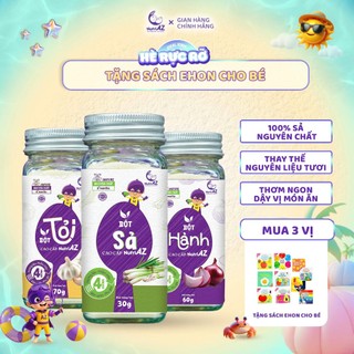 Combo 3 Gia Vị Ăn Dặm Cho Bé NutriAZ, Bột Hành Bột Tỏi Bột Sả An Toàn Cho Bé Từ 6 Tháng Tuổi