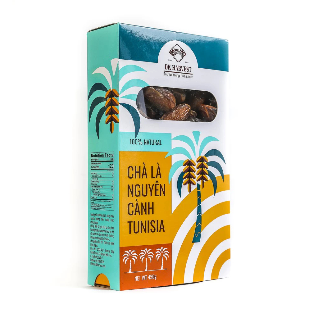[HỘP 450G] Chà Là Nguyên Cành DK Harvest - Nhập Khẩu Tunisia | Tự Nhiên, Dẻo Ngọt, Giàu Dinh Dưỡng, Tốt Cho Sức Khỏe