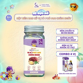 Hạt Nêm Cho Bé Ăn Dặm NutriAZ, Gia Vị Ăn Dặm Rau Củ Bò Phô Mai Chùm Ngây Cho Bé Từ 6 Tháng, Không Muối Và Hương Liệu