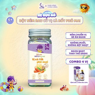 Hạt Nêm Cho Bé Ăn Dặm NutriAZ, Gia Vị Ăn Dặm Rau Củ Dashi Cà Rốt Phô Mai Cho Bé Từ 6 Tháng, Không Muối, Hương Liệu