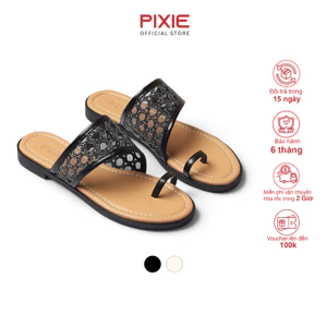 Dép Bệt Nữ Xỏ Ngón Quai Vải Lưới Thời Trang Pixie H469
