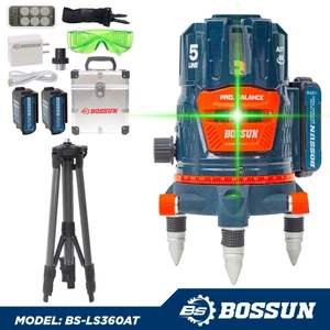 Máy Laser Cân Mực Bossun BS-LS360AT 5 Tia Xanh 360 Độ, Tự Cân Bằng, Độ Chính Xác Cao Cho Công Trình