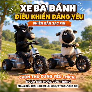 Xe Điều Khiển RC 3 Bánh Sạc USB Cho Bé – Thiết Kế Thú Cưng Đáng Yêu, Điều Khiển Linh Hoạt