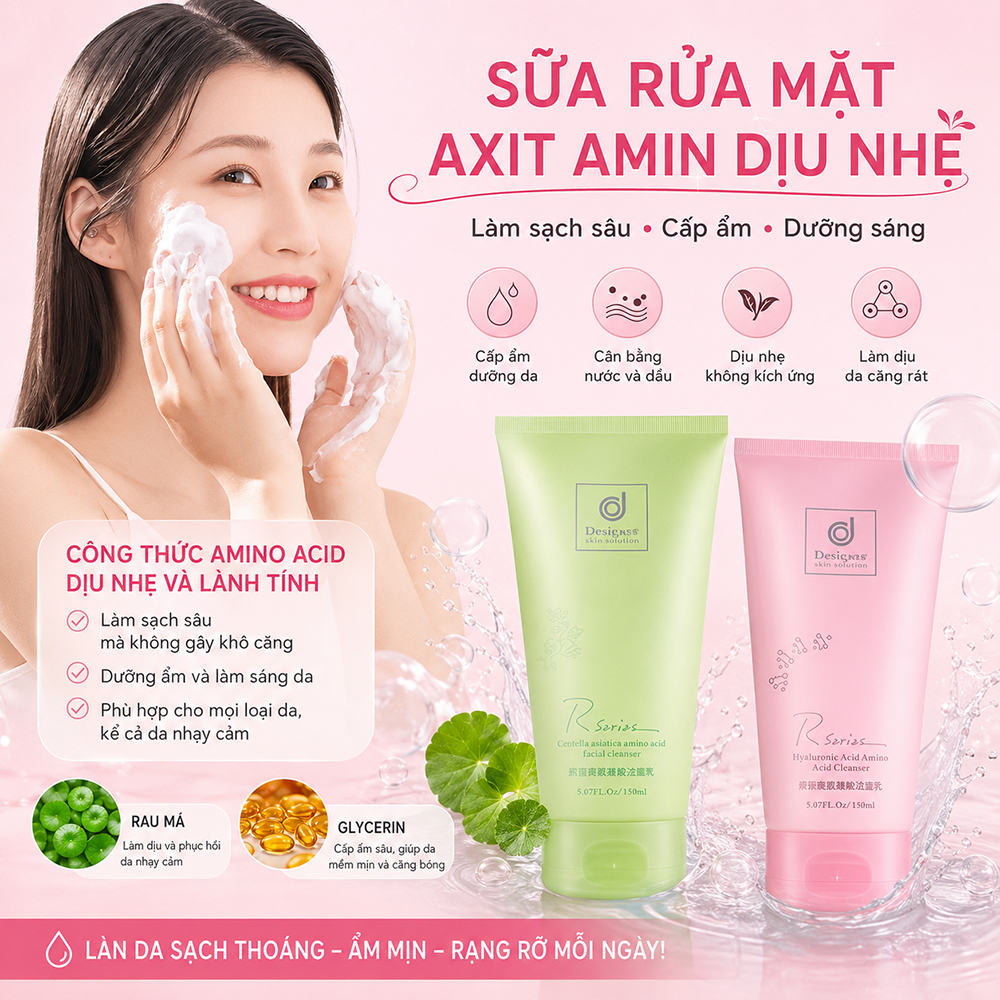 Rsarias 150ML Sữa rửa mặt,Sữa rửa mặt chứa axit amin, giúp làm sạch lỗ chân lông, loại bỏ bã nhờn và dưỡng ẩm cho da