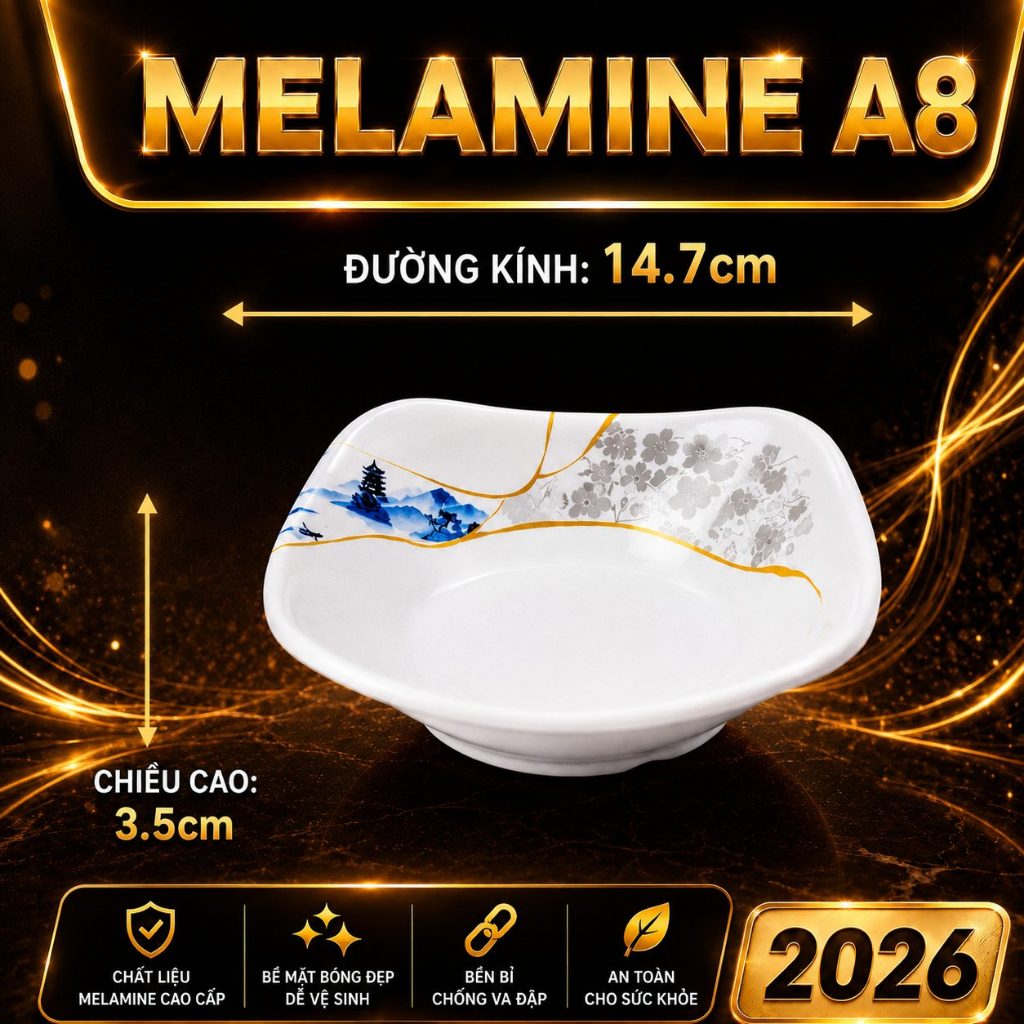 ĐĨA  75801  MELAMINE A8 CAO CẤP – PHONG CÁCH PHƯƠNG ĐÔNG SANG TRỌNG