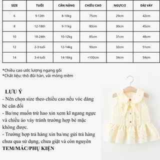 Váy bé gái sát nách chấm bi cổ sen vải mềm mỏng thoải mái D1354 Bí Ngô Nhỏ