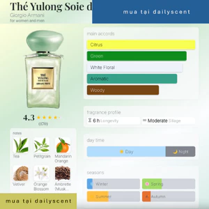 Nước hoa The Yulong Nhũ GA 100ml| Nước hoa nữ| Nước hoa mùi trà| Nước hoa ngày nóng| Dailyscent