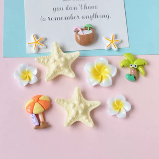 Bộ 10 charm SAO BIỂN, charm nhựa cứng - có sẵn đế gắn chủ đề biển dễ thương, gắn dép, túi xách