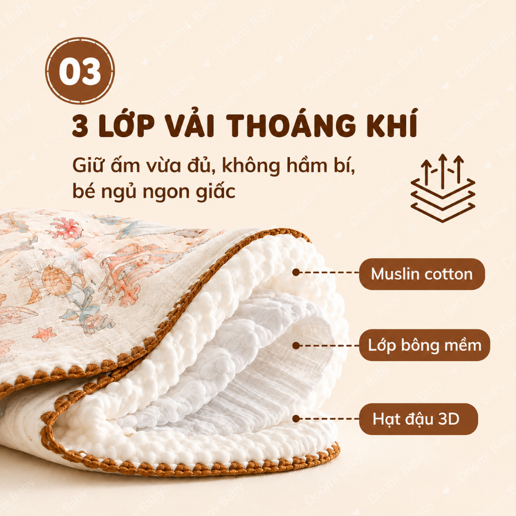 Chăn Hè Cho Bé, Chăn Xô Hè Muslin Hạt Đậu Kích Thước 80*100cm Mềm Mịn Thoáng Mát - HT626 - HT859