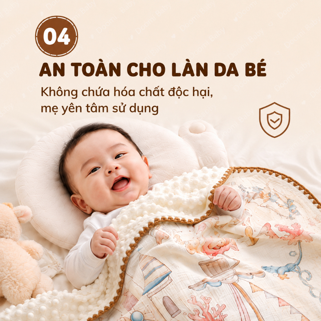 Chăn Hè Cho Bé, Chăn Xô Hè Muslin Hạt Đậu Kích Thước 80*100cm Mềm Mịn Thoáng Mát - HT626 - HT859