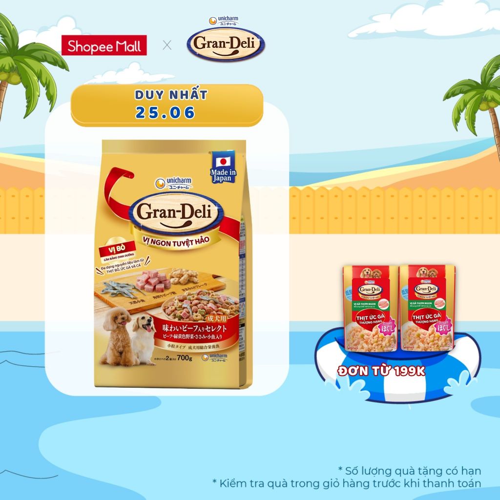 Thức ăn khô cho chó Gran Deli 700g/gói