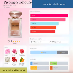 Nước hoa Pivoine Suzhou 100ml EDT GA | Nước hoa Pivoine Suzhou Nhũ| Nước hoa nữ| Nước hoa mùi mẫu đơn| Dailyscent