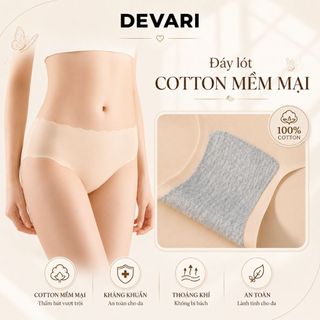 Quần lót nữ đúc su không đường may tàng hình viền lượn sóng đáy lót cotton kháng khuẩn DEVARI A09