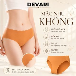 Quần lót nữ đúc su không đường may tàng hình viền lượn sóng đáy lót cotton kháng khuẩn DEVARI A09