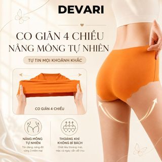 Quần lót nữ đúc su không đường may tàng hình viền lượn sóng đáy lót cotton kháng khuẩn DEVARI A09