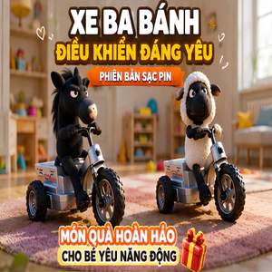 Xe 3 Bánh Điều Khiển Địa Hình Cho Bé – Bánh Xe Chống Trượt, Pin Sạc Dung Lượng Cao