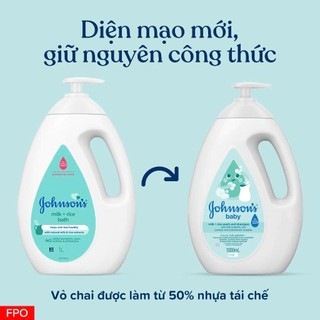 Sữa tắm Johnson's Baby Dưỡng Ẩm Chứa Sữa Gạo & Yến Mạch (1000ml)