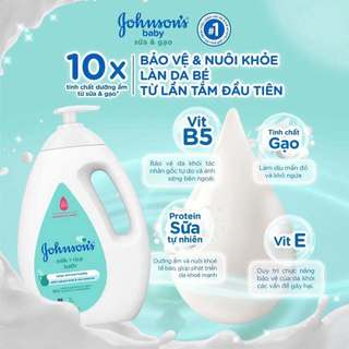 Sữa tắm Johnson's Baby Dưỡng Ẩm Chứa Sữa Gạo & Yến Mạch (1000ml)